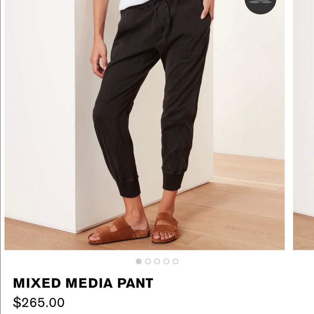 James Perse Mixed Media Pants in Carbon